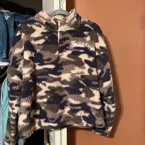 Army print teddy jacket